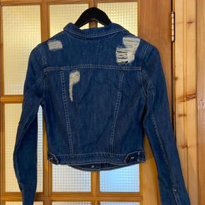 Rachel Roy, distressed denim jacket, size S